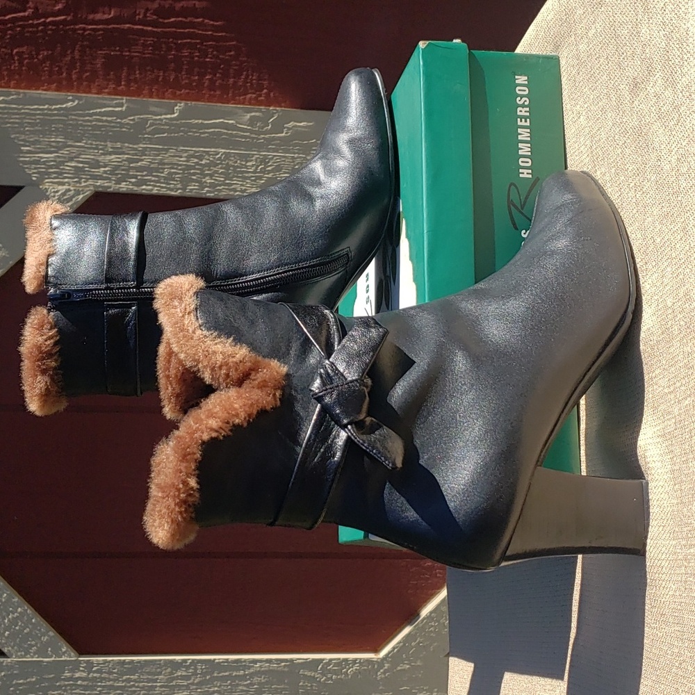 Roz Hommerson Dressy Boot Genuine Leather Ankle Boots Wide Width